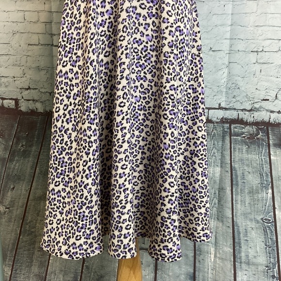 Folly PDX Sarah Bibb Dress Cheetah Short Sleeve Tie Waist M Office Portland - Picture 9 of 16